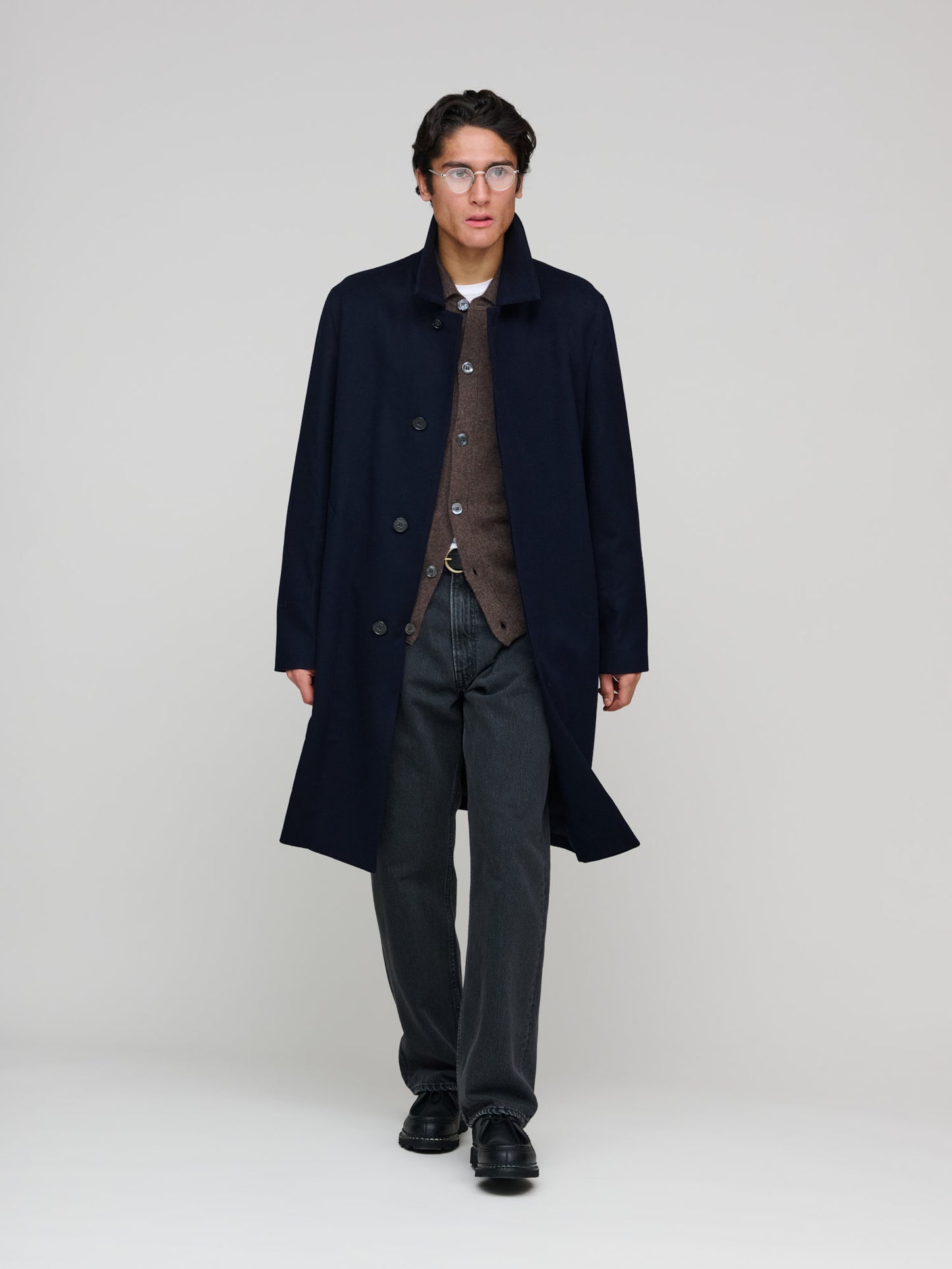 Dunkeld Loro Piana Rain System Wool Coat, Navy