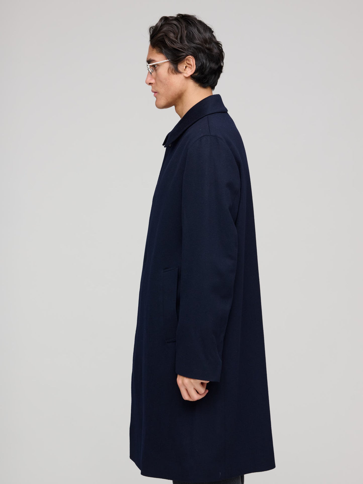 Dunkeld Loro Piana Rain System Wool Coat, Navy