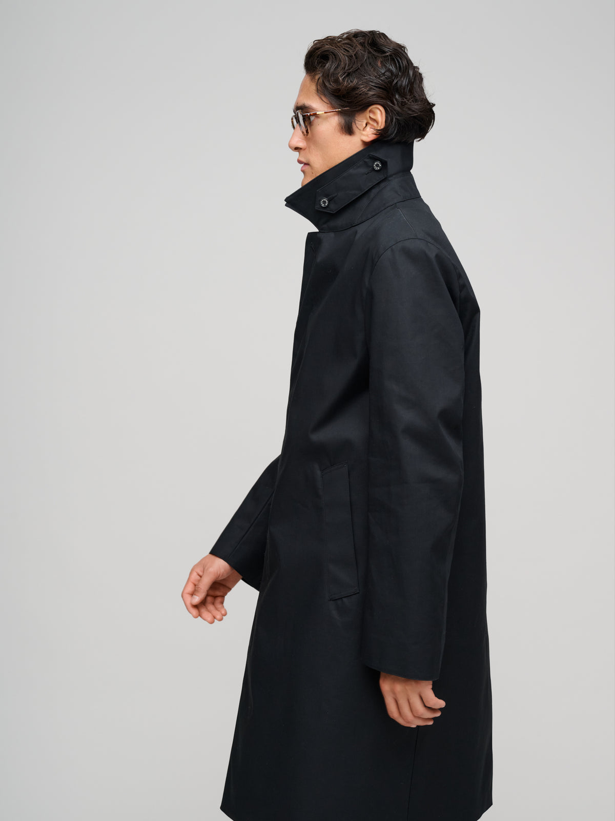 Dunkeld Single Breasted Coat, Black