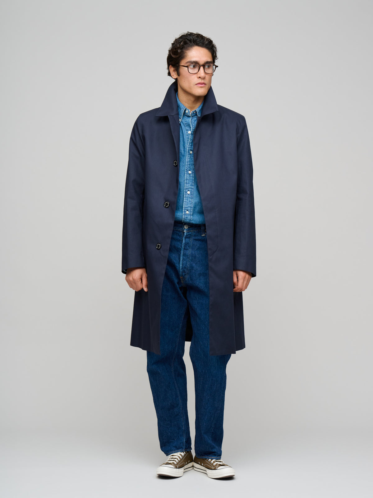 Dunkeld Single Breasted Coat, Navy