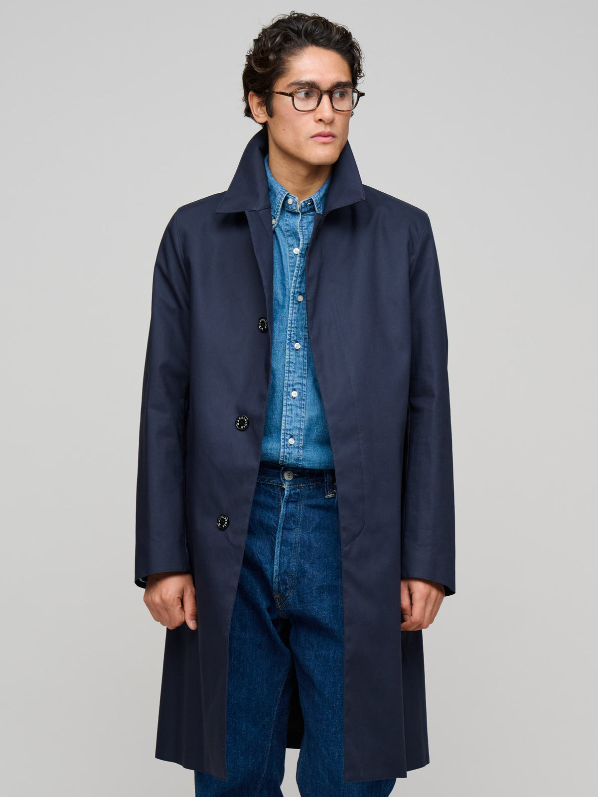 Dunkeld Single Breasted Coat, Navy