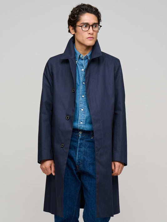 Dunkeld Single Breasted Coat, Navy