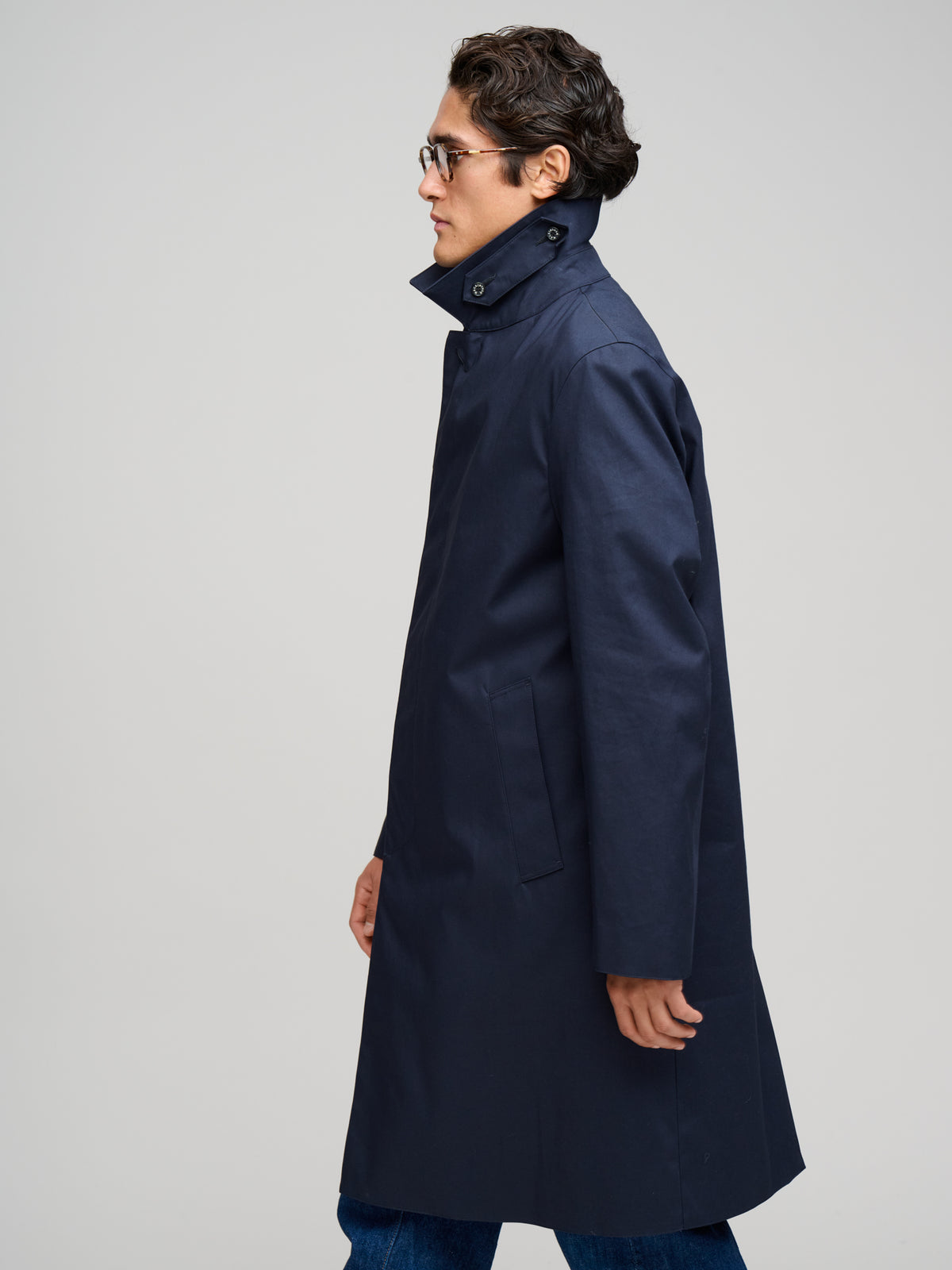 Dunkeld Single Breasted Coat, Navy