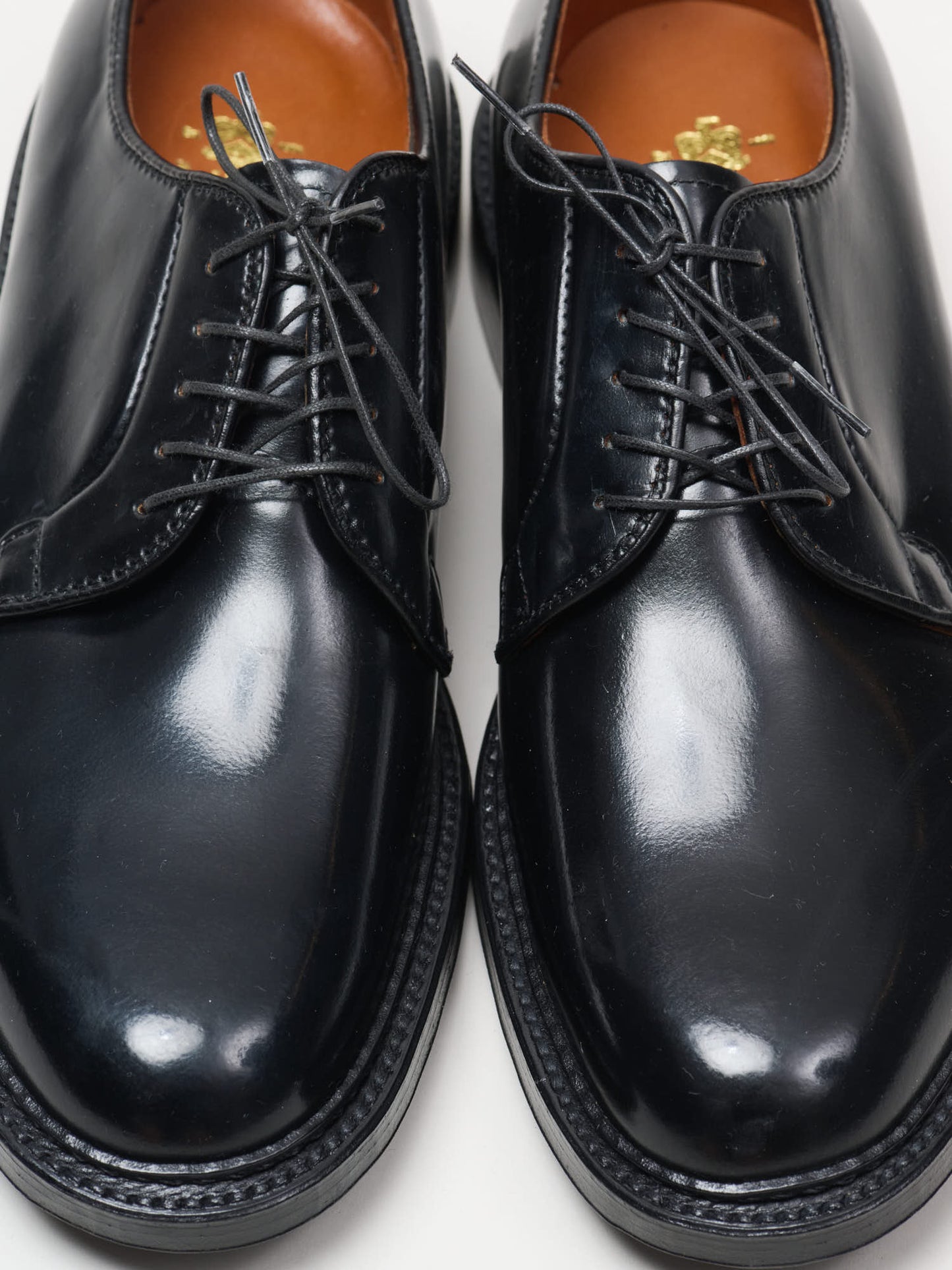 9901 Plain Toe Blucher, Black Shell Cordovan, E width
