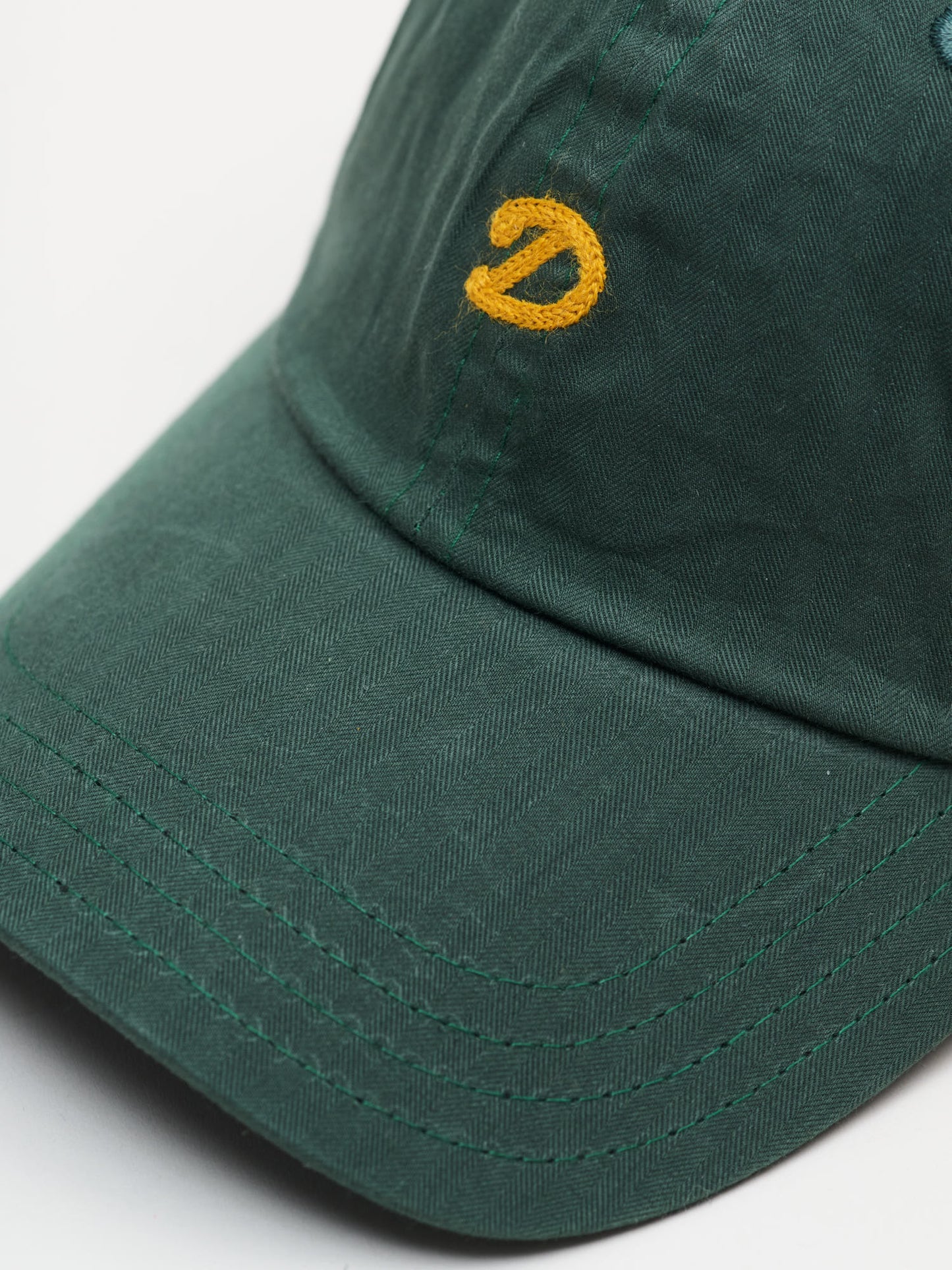 Waxed Herringbone Baseball Hat, Bottle Green