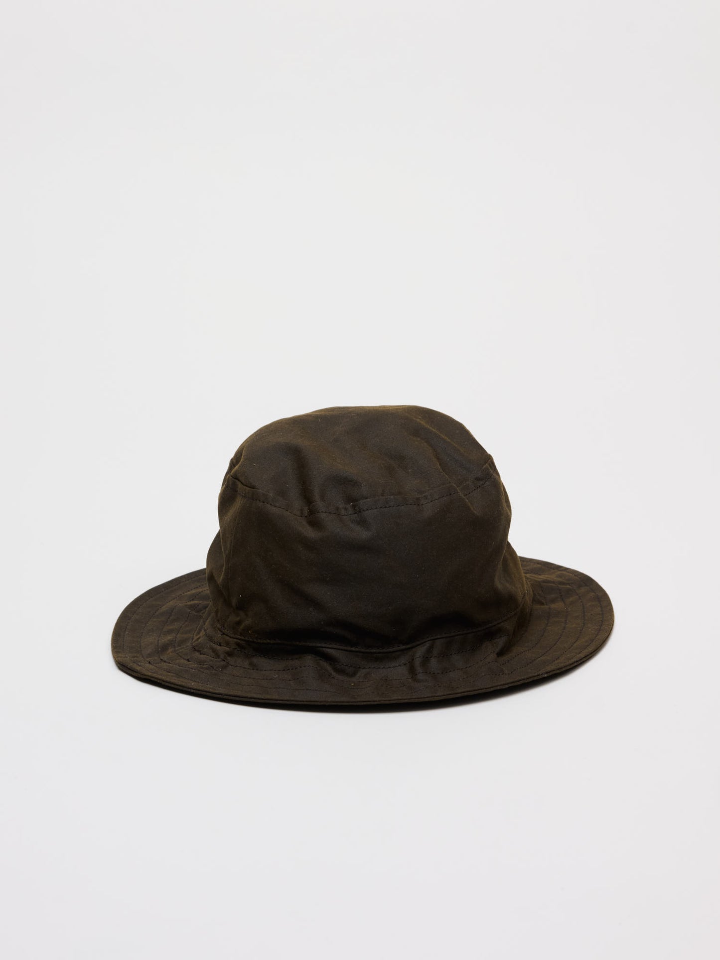 Waxed Cotton Bucket Hat, Olive Brown