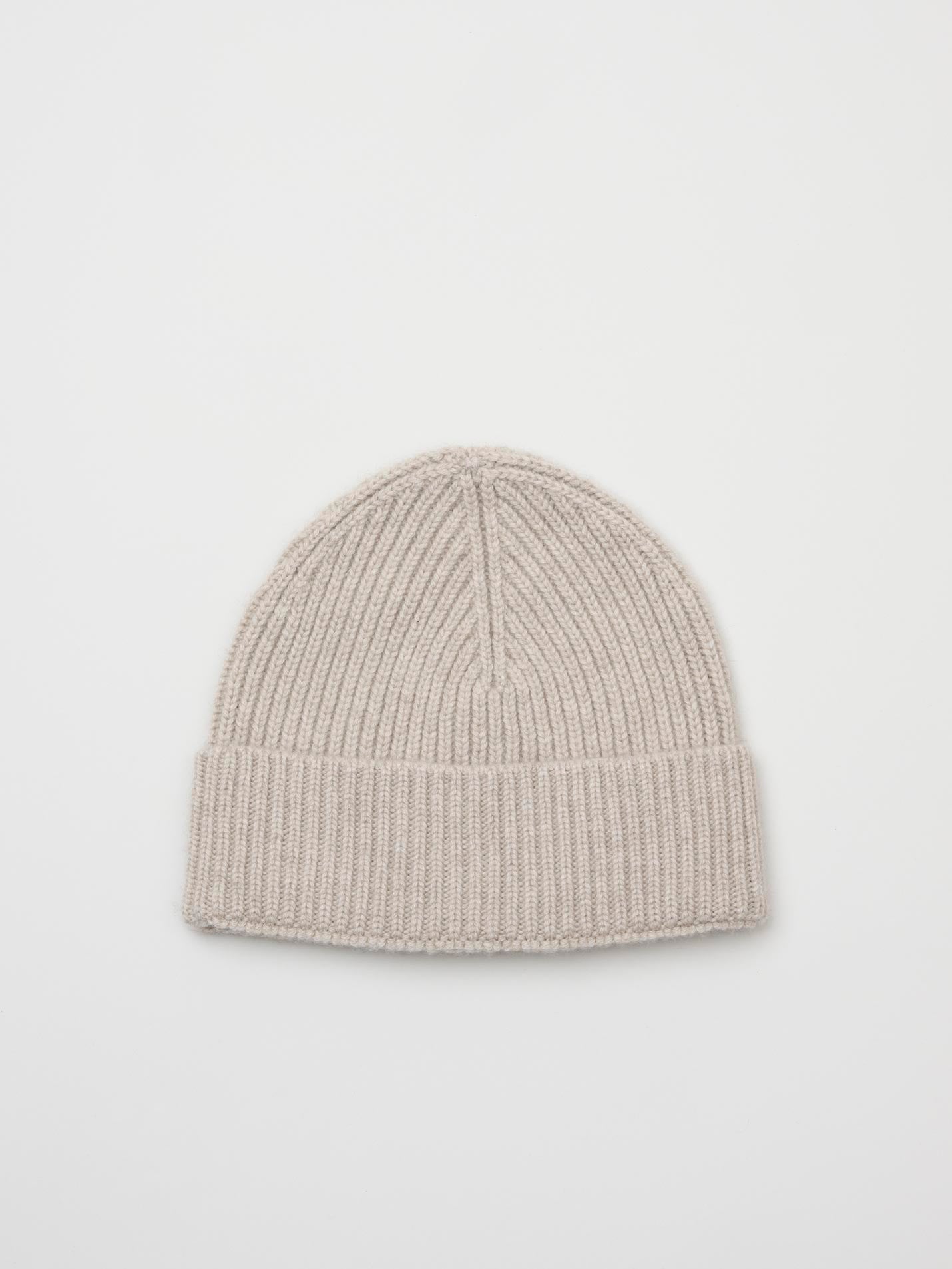 Ribbed Cashmere Beanie, Natural