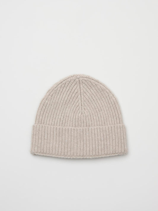 Ribbed Cashmere Beanie, Natural