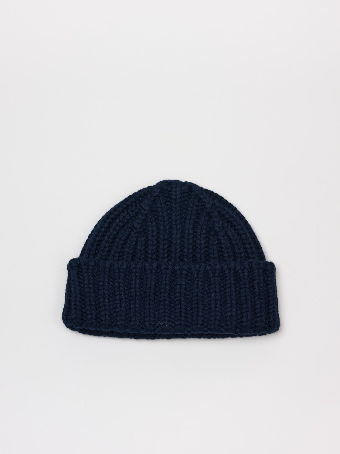 Chunky Rib Beanie Merino Cashmere, Navy