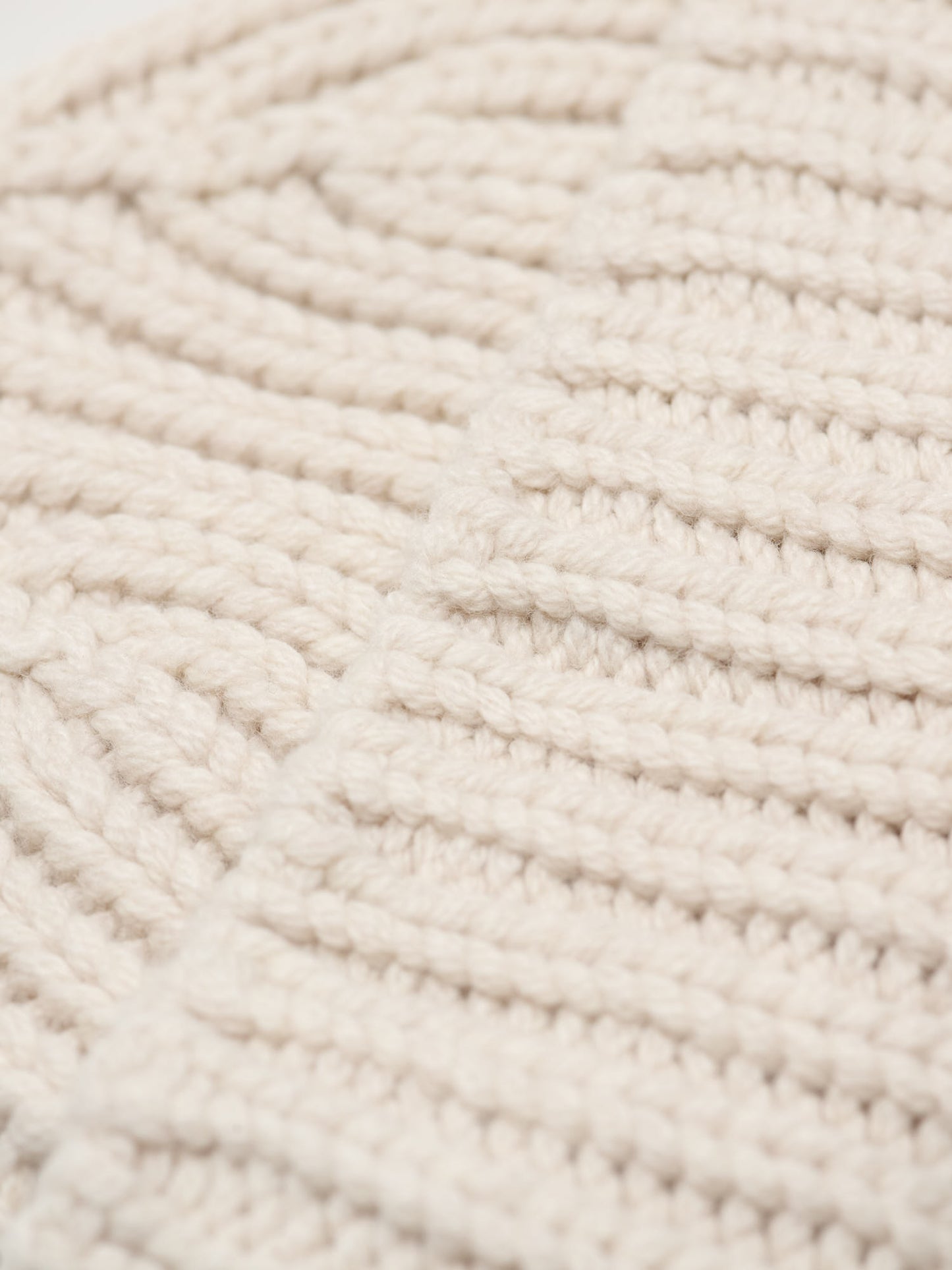 Chunky Rib Beanie Merino Cashmere, Cream