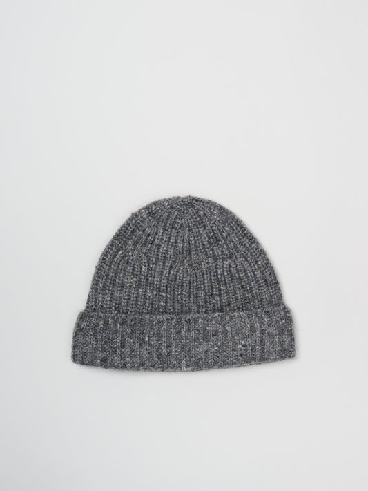 Cashmere Nep Knit Cap, Mix Grey