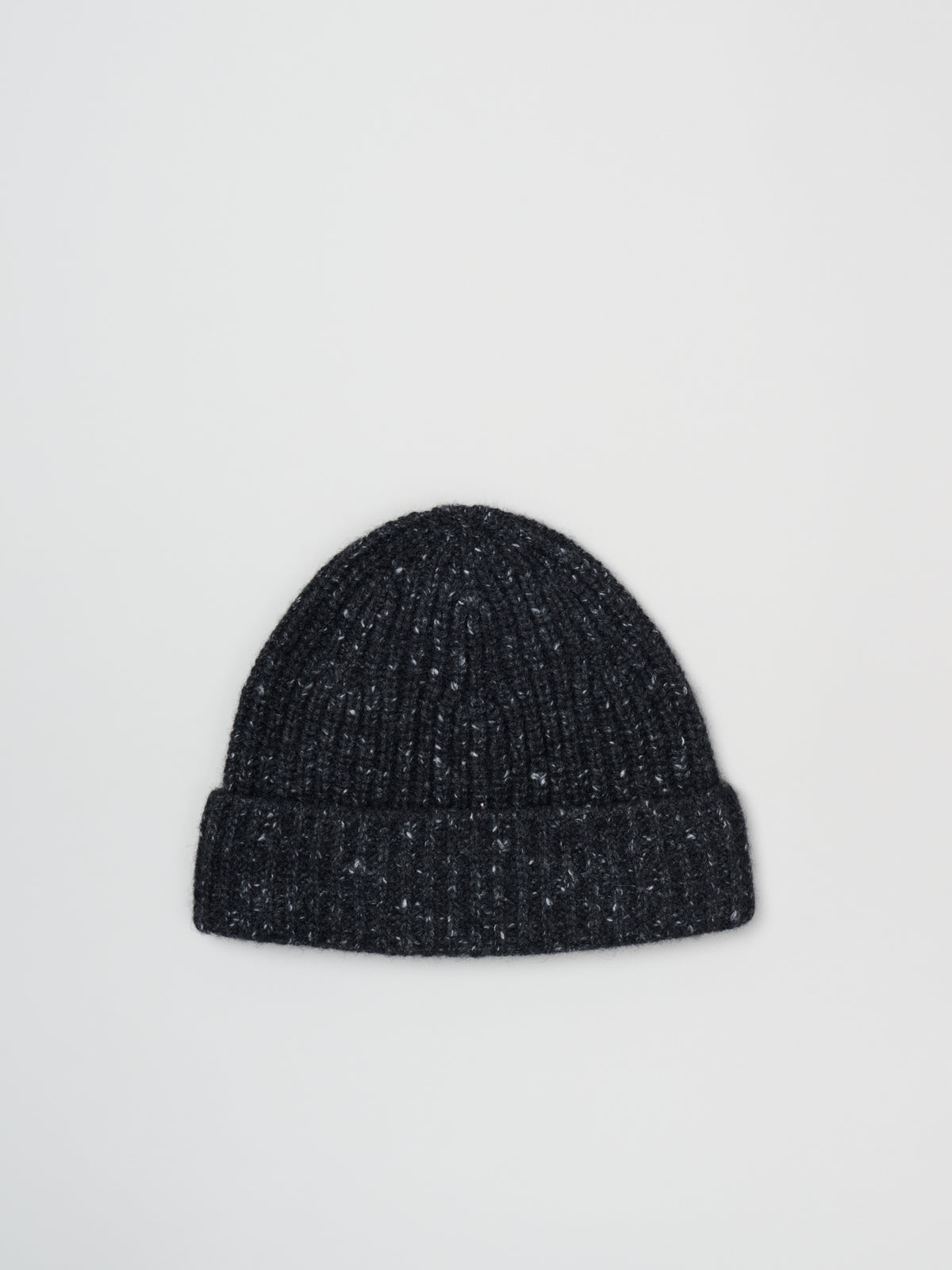 Cashmere Nep Knit Cap, Mix Black