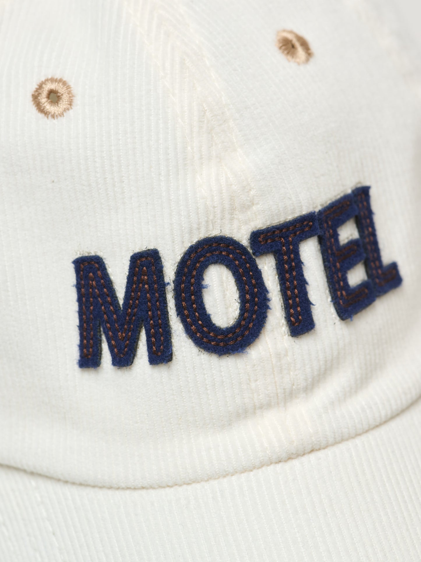 Motel Felt Applique Baseball Cap, Ecru