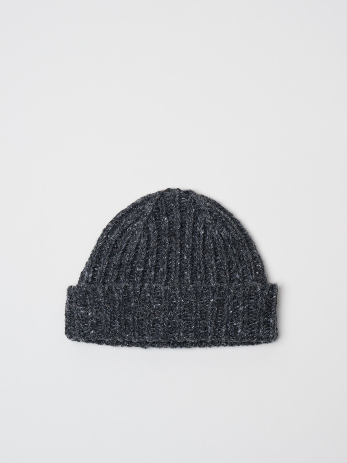 Donegal Beanie Chunky Rib Lambswool Mix, Steel