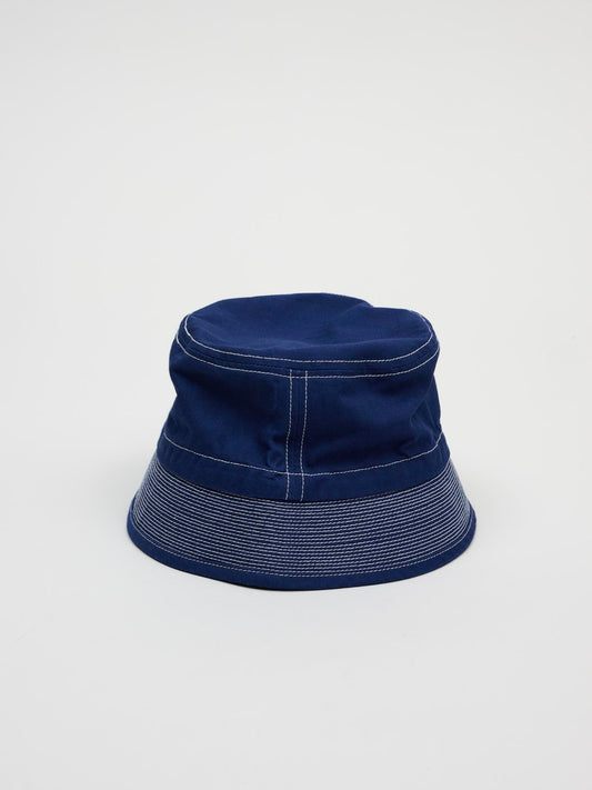 Herringbone Bucket Hat, Blue
