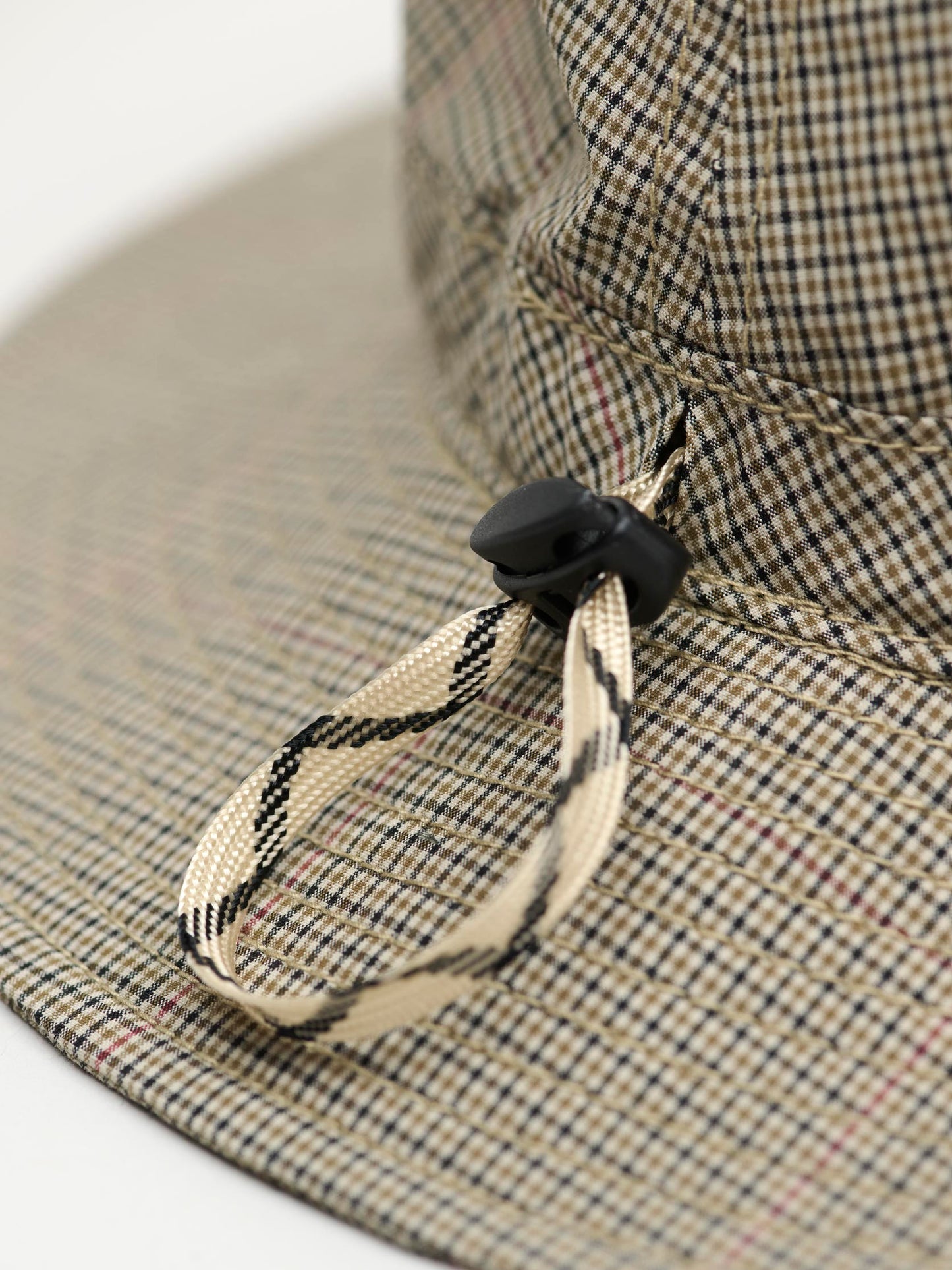 Cotton & Cordura Typewriter Drawcord Hat, Beige Check