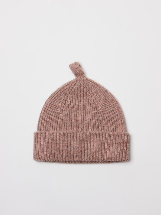 Simple Ribbed Beanie British Wool, Mineral
