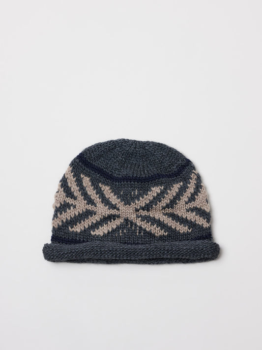Wool Jacquard Beanie, Grey