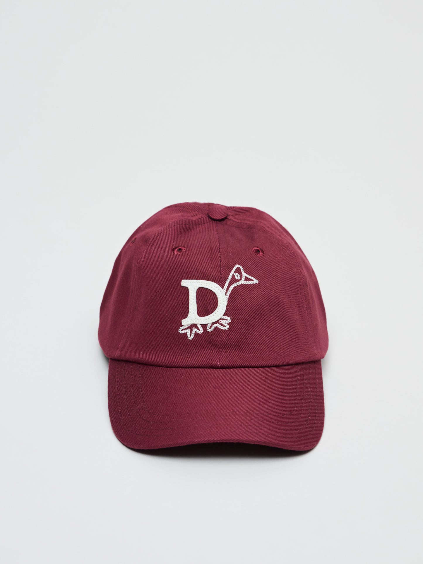 D Duck Twill Baseball Cap, Burgundy