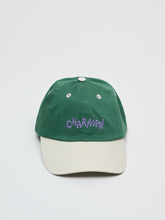 Charivari Twill Baseball Cap, Green & Ecru