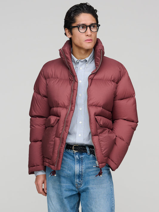 Super Light Nylon Ripstop Down Blouson, Burgundy