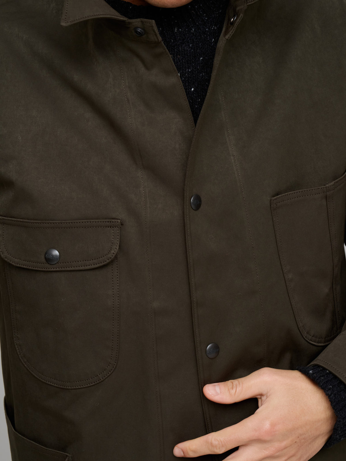 Suede Touch Classic Coverall, Coffee Brown