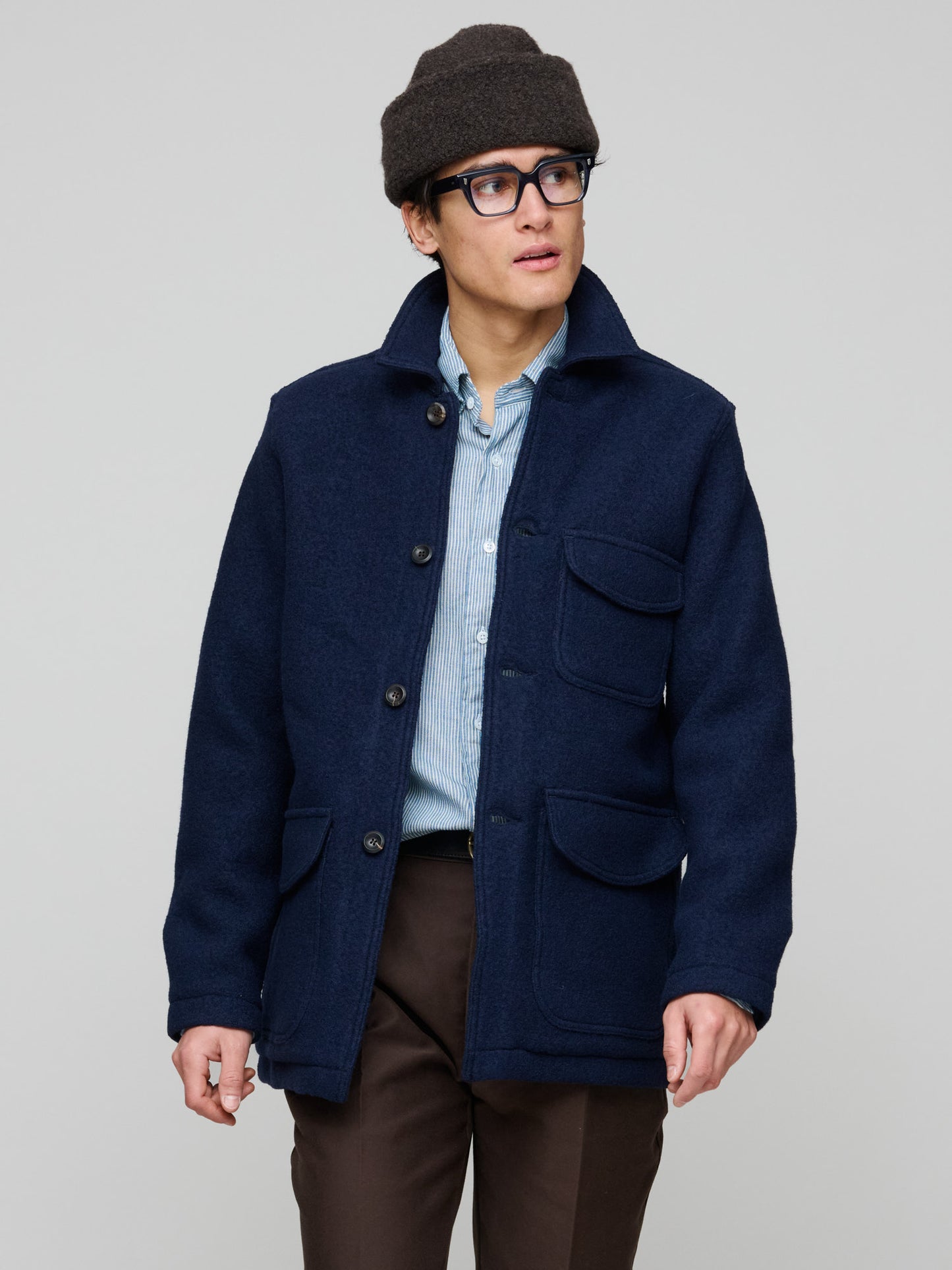 Wool Chore Jacket, Navy