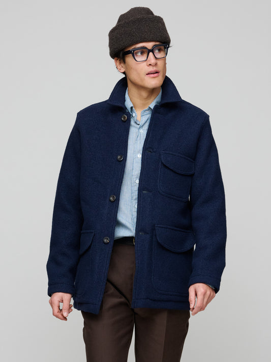 Wool Chore Jacket, Navy