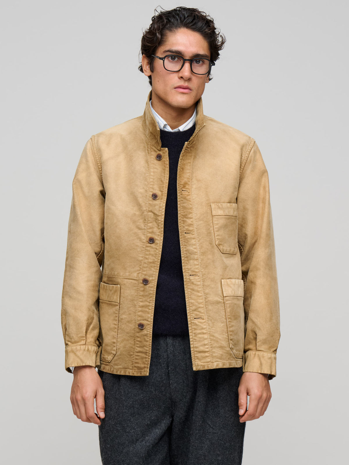 Garment-Dyed Organic Cotton Heavy Moleskin Coverall, Faded Brown