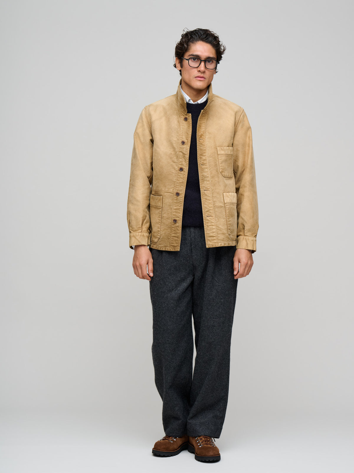 Garment-Dyed Organic Cotton Heavy Moleskin Coverall, Faded Brown