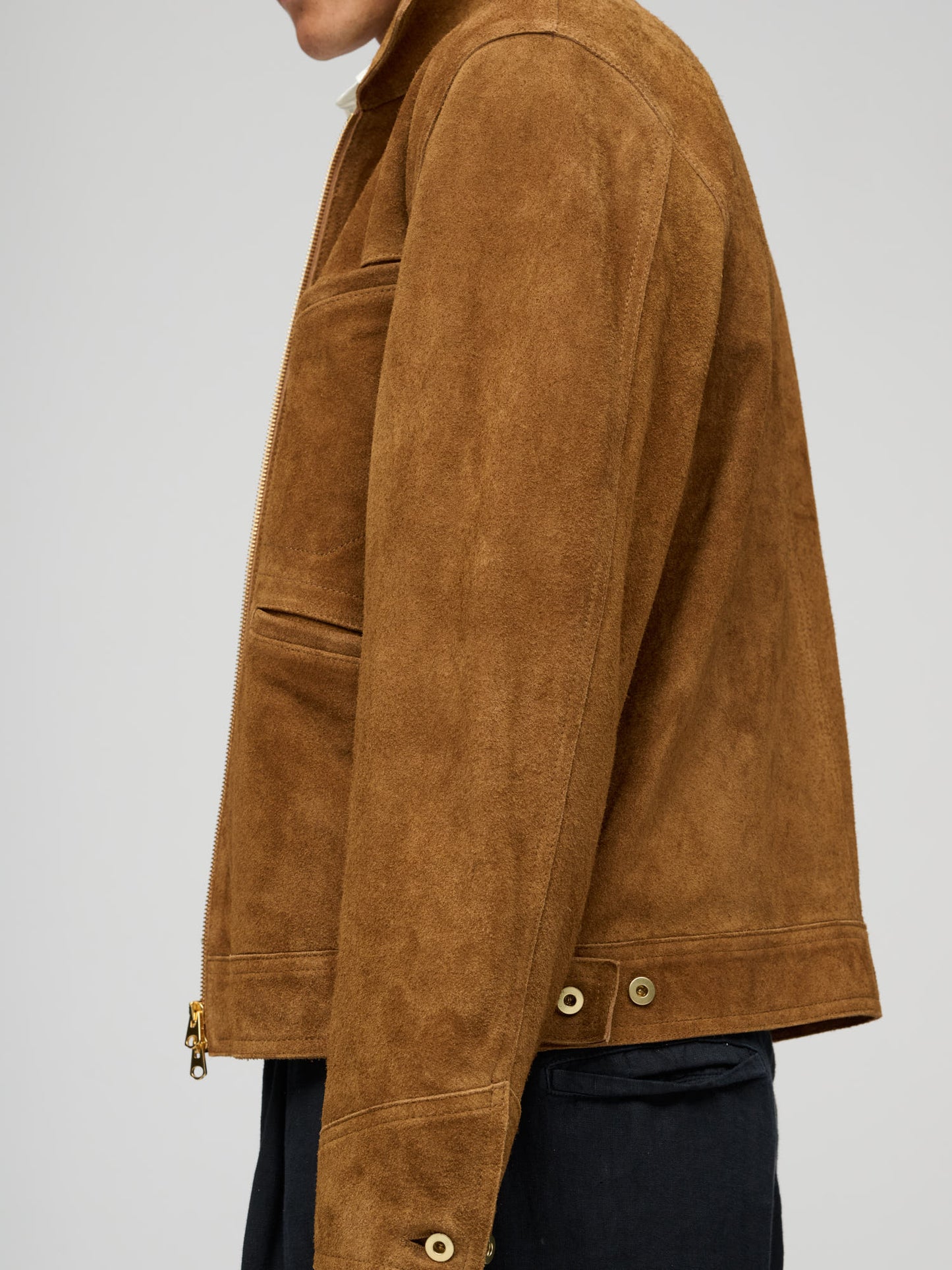 Raw Suede Blouson, Snuff