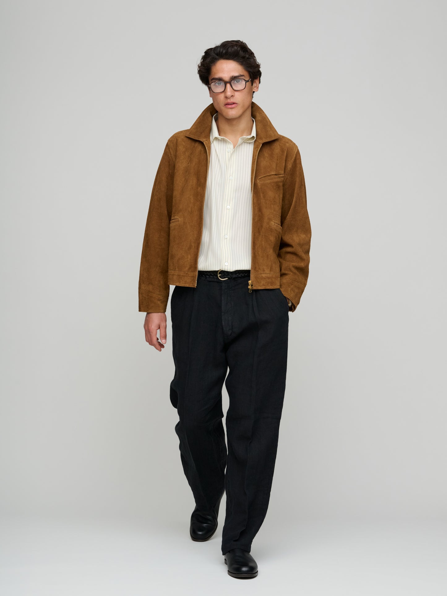 Raw Suede Blouson, Snuff