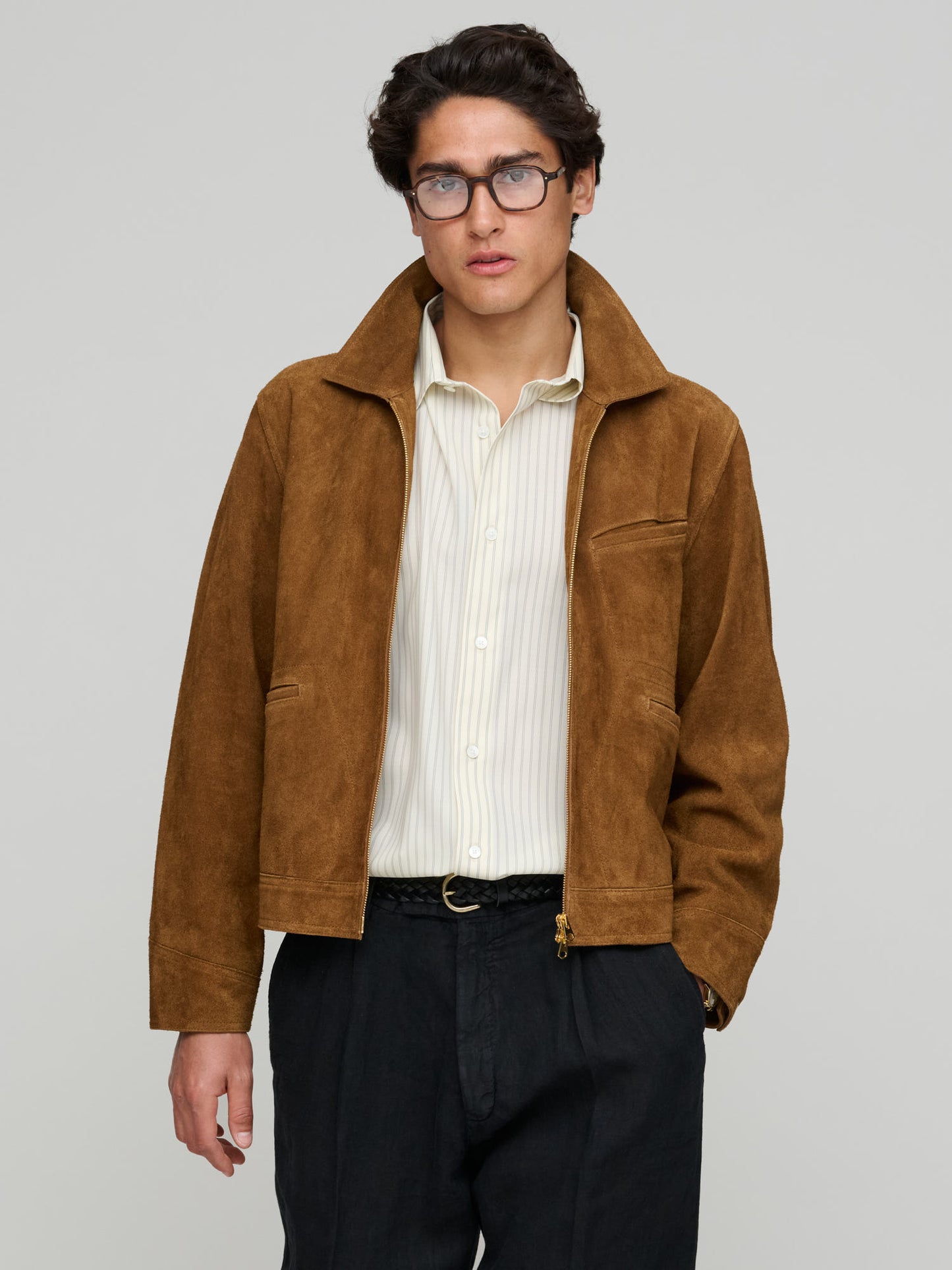 Raw Suede Blouson, Snuff