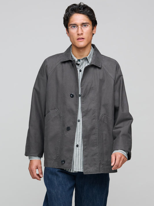 Raglan Jacket Plain Cotton Drill, Ebony