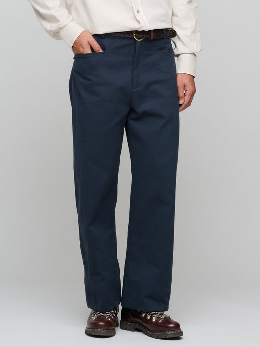 Wide Leg Work Pants, Dark Navy