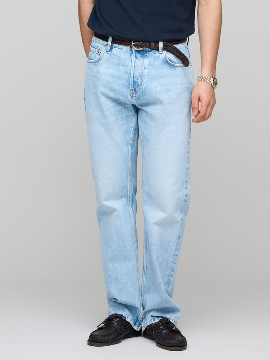 Straight Fit Selvedge Jeans, Light Blue Vintage