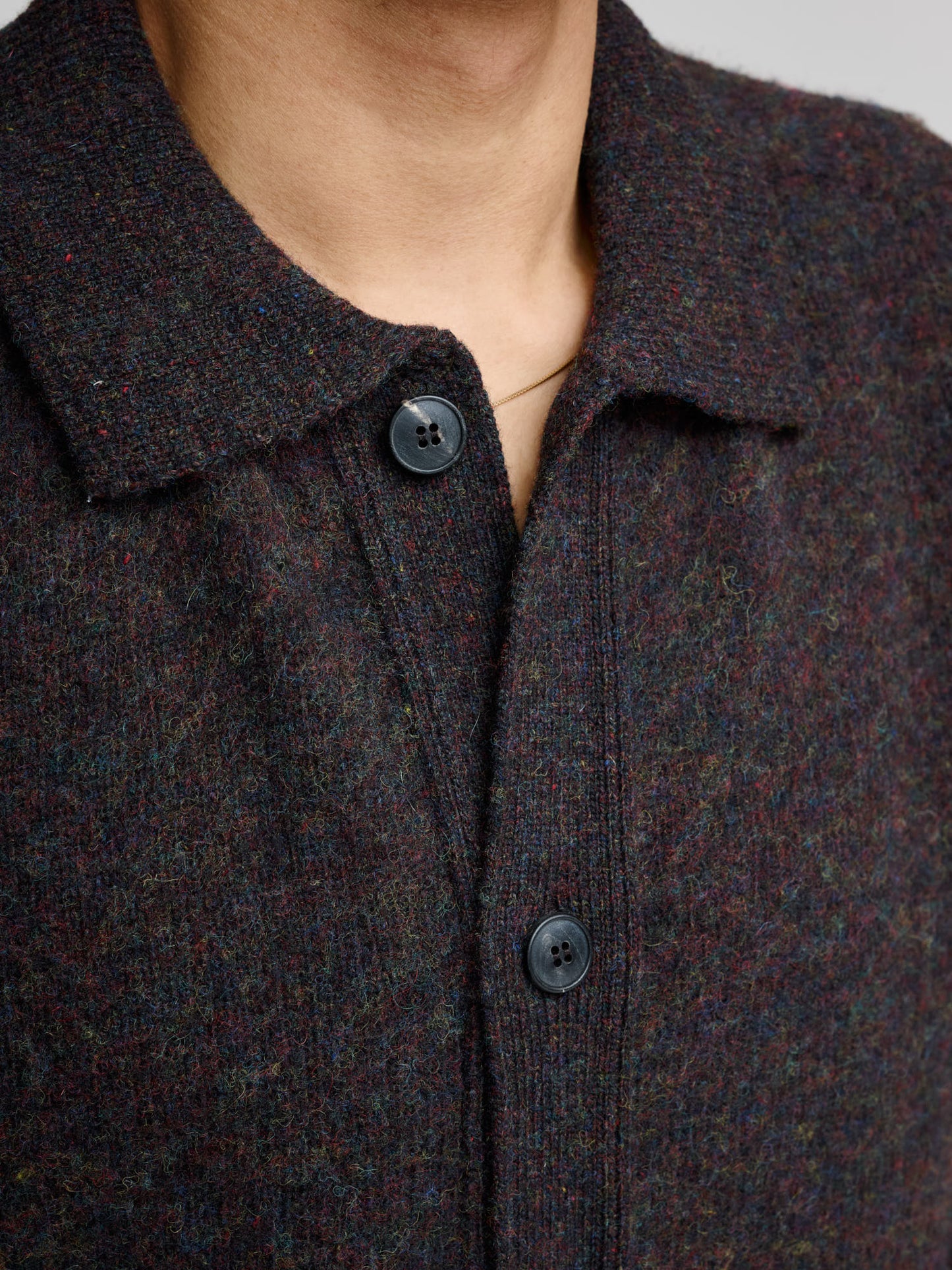 Shetland Cardigan, Midnight Melange