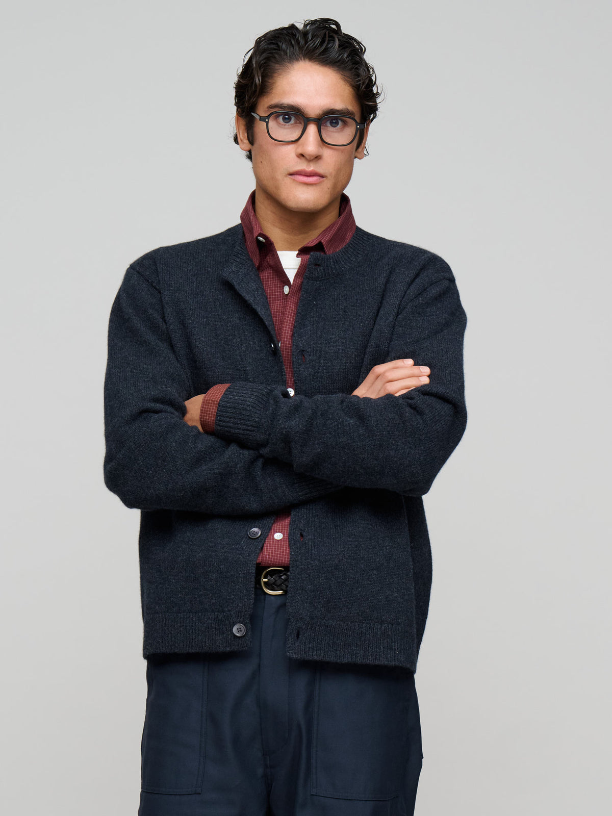 Cardigan Boiled Wool, Charcoal