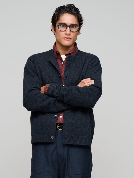 Cardigan Boiled Wool, Charcoal