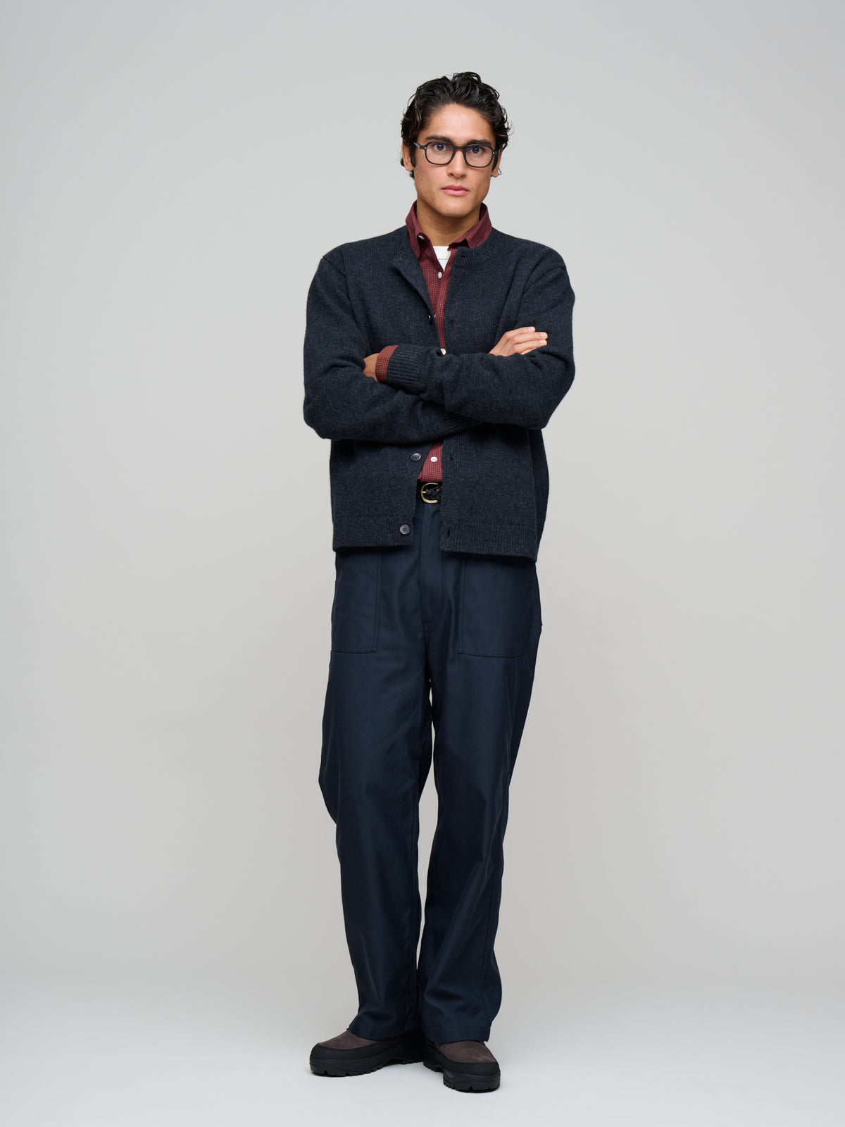 Cardigan Boiled Wool, Charcoal