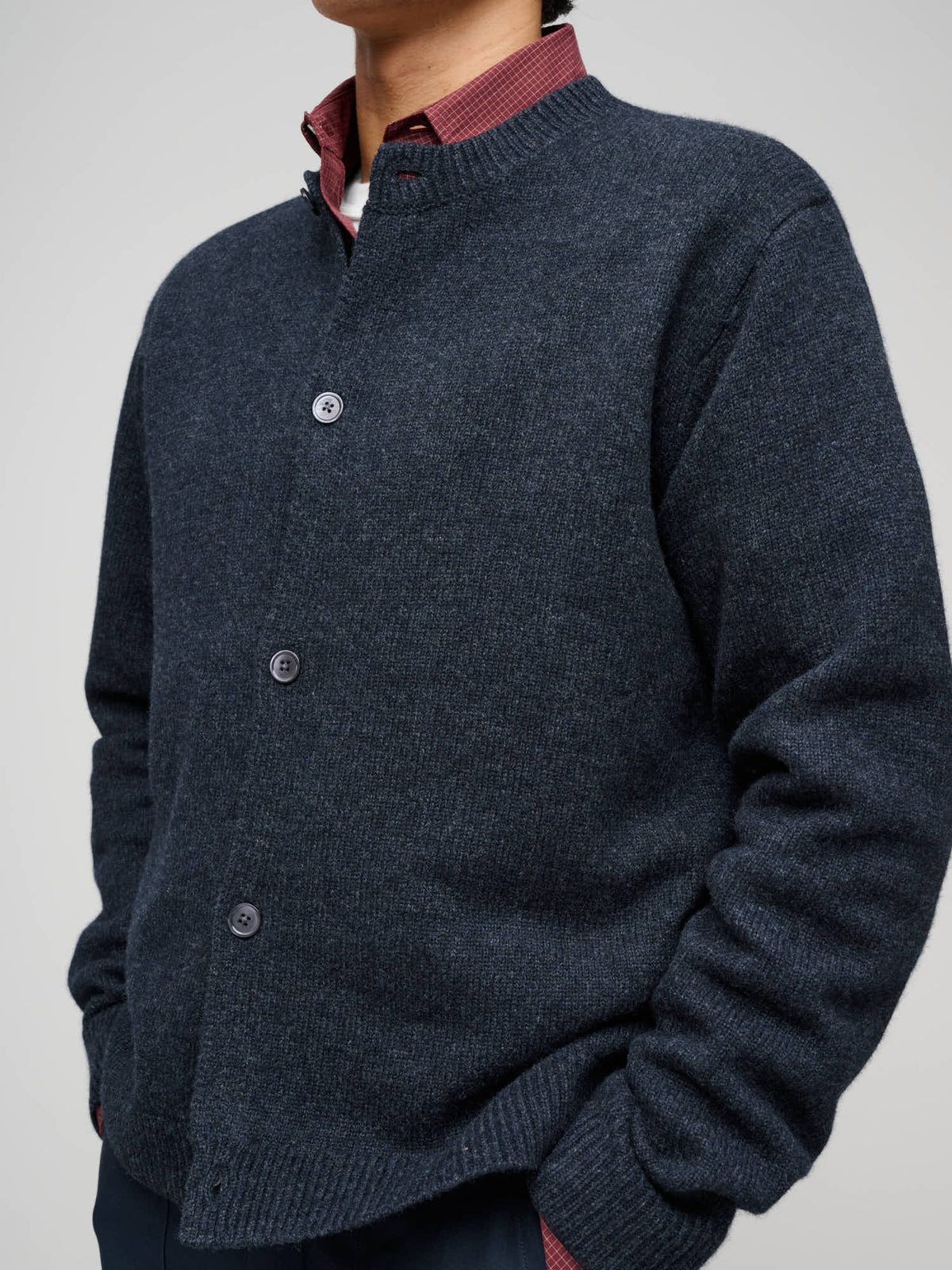 Cardigan Boiled Wool, Charcoal