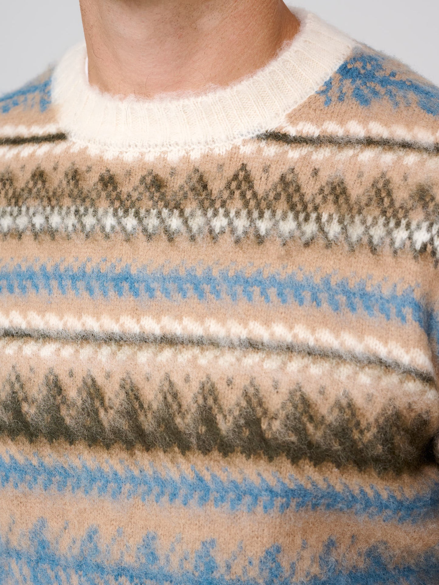 Fairisle Crew, Beige