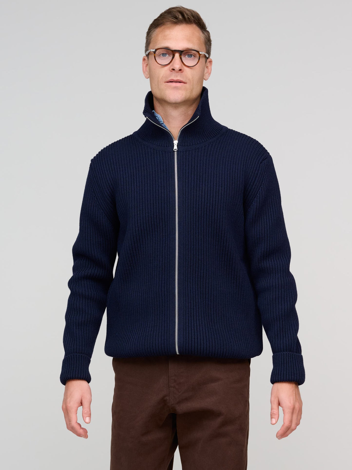 Navy Full-Zip, Navy Blue