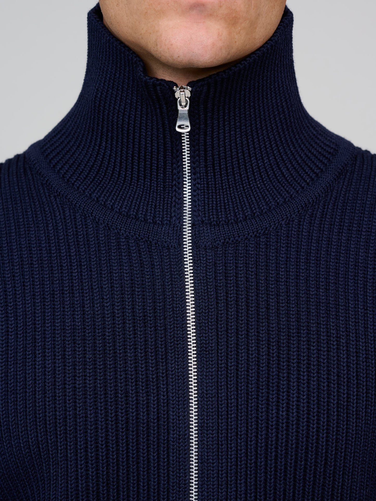 Navy Full-Zip, Navy Blue