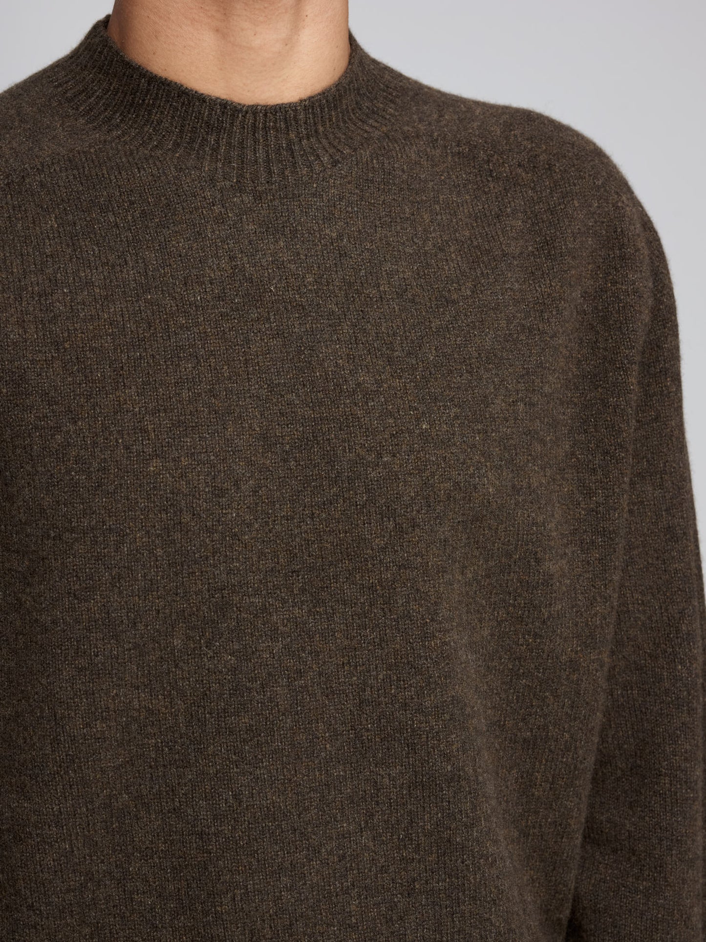 Seamless Merino Cashmere Crewneck, Bracken