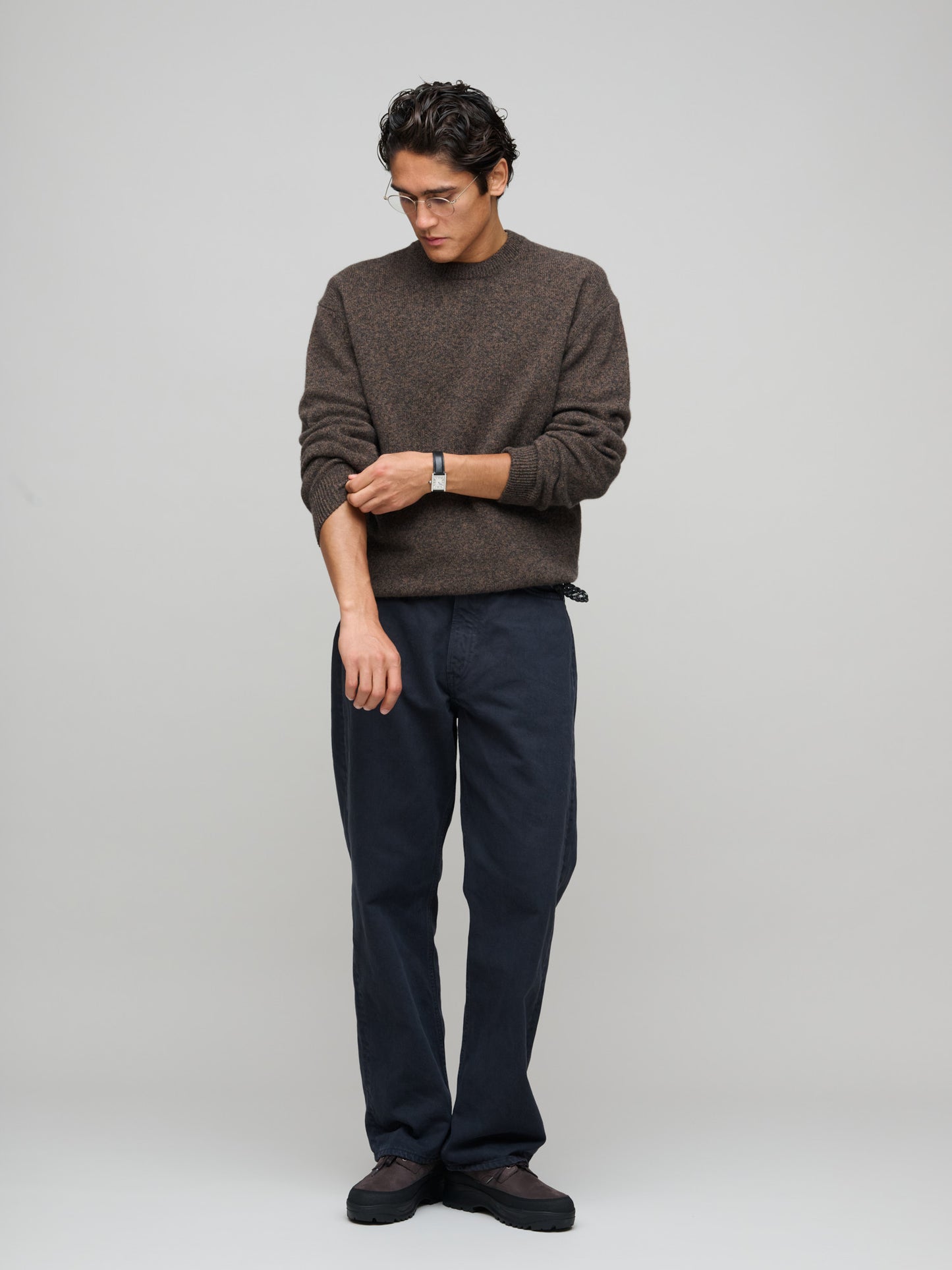 Easy Crew Melange - Lambswool, Brown & Grey