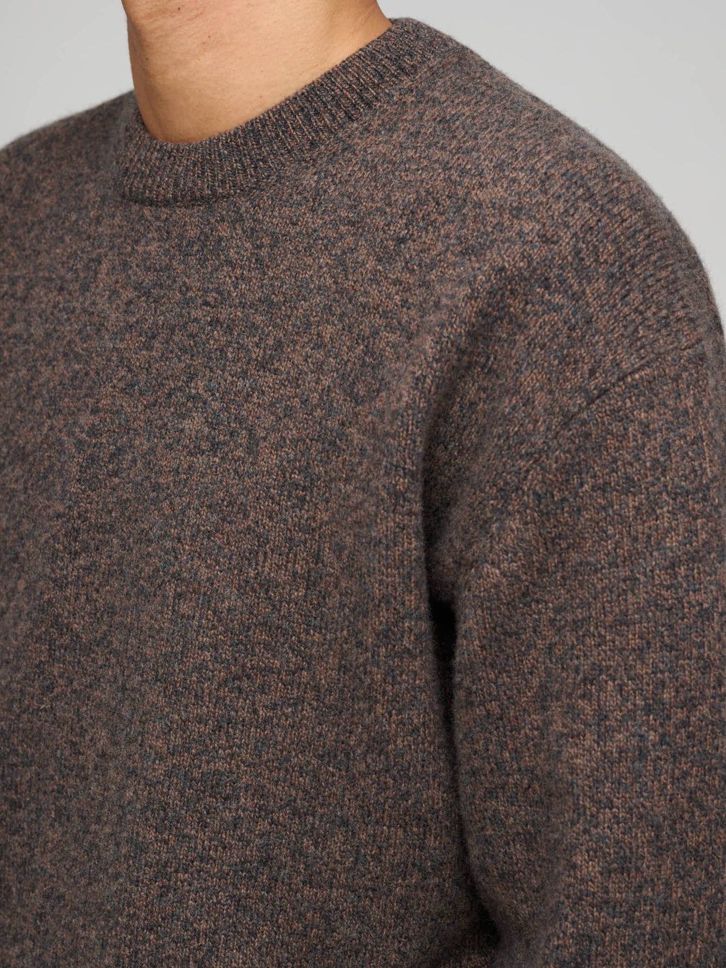 Easy Crew Melange - Lambswool, Brown & Grey