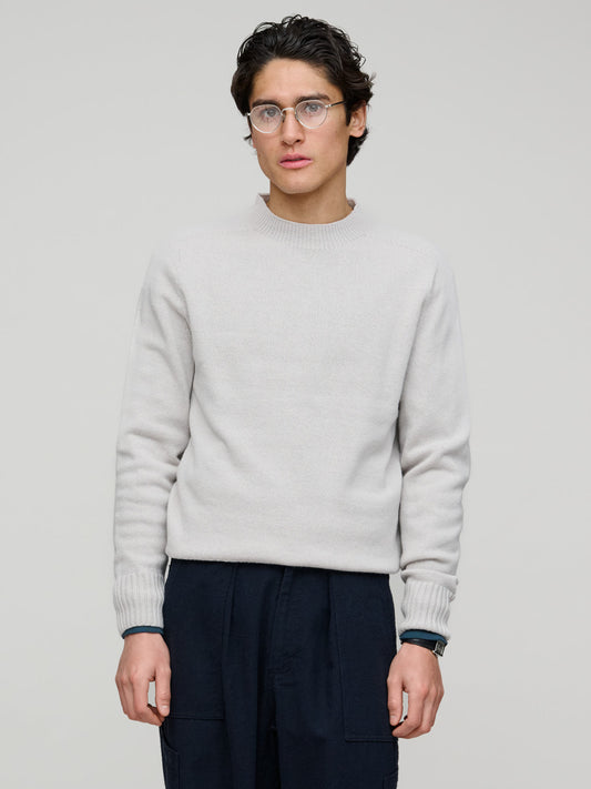 Seamless Crew Neck Soft Merino, Cloud