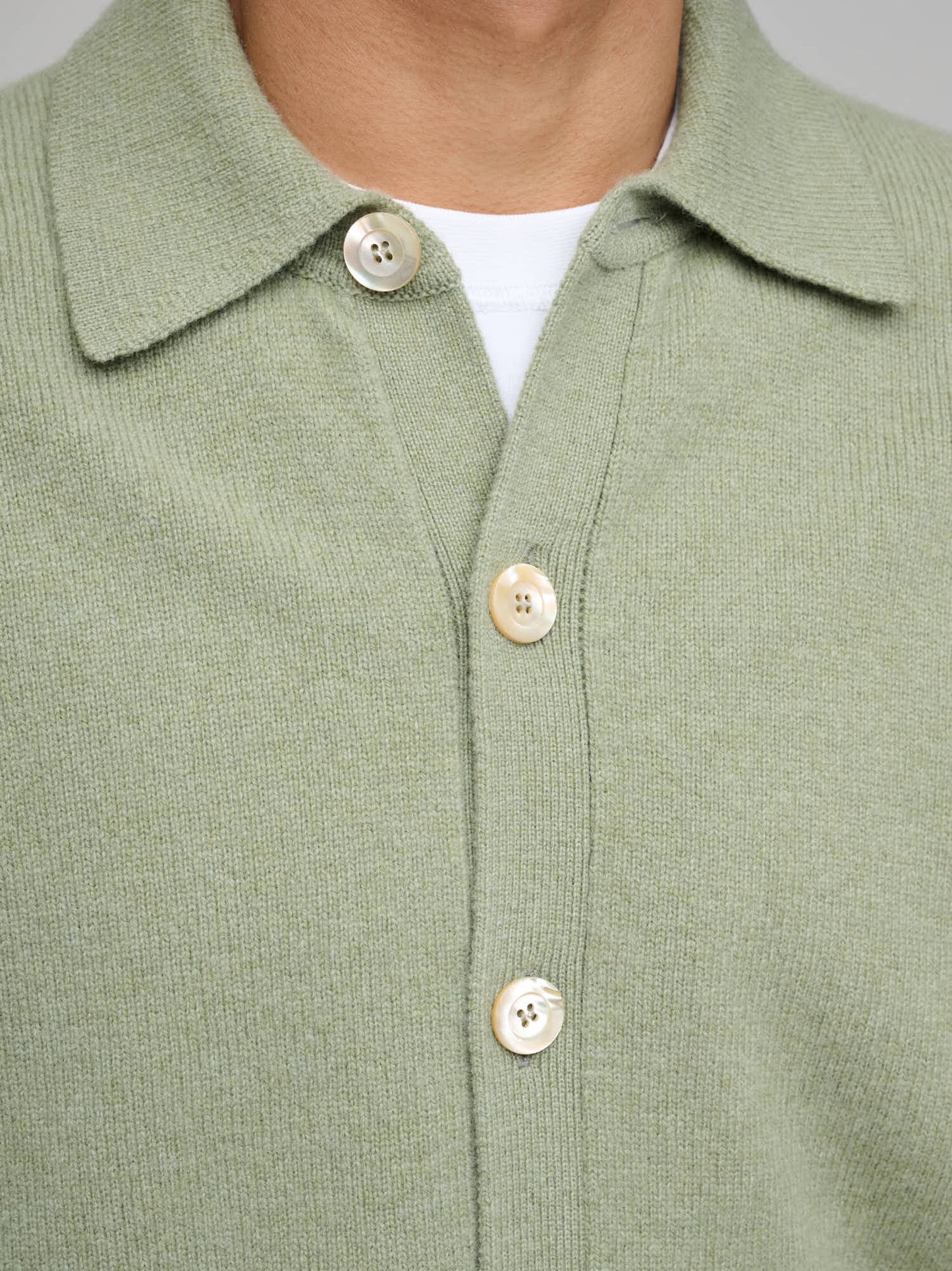Polo Cardigan, Dusty Green