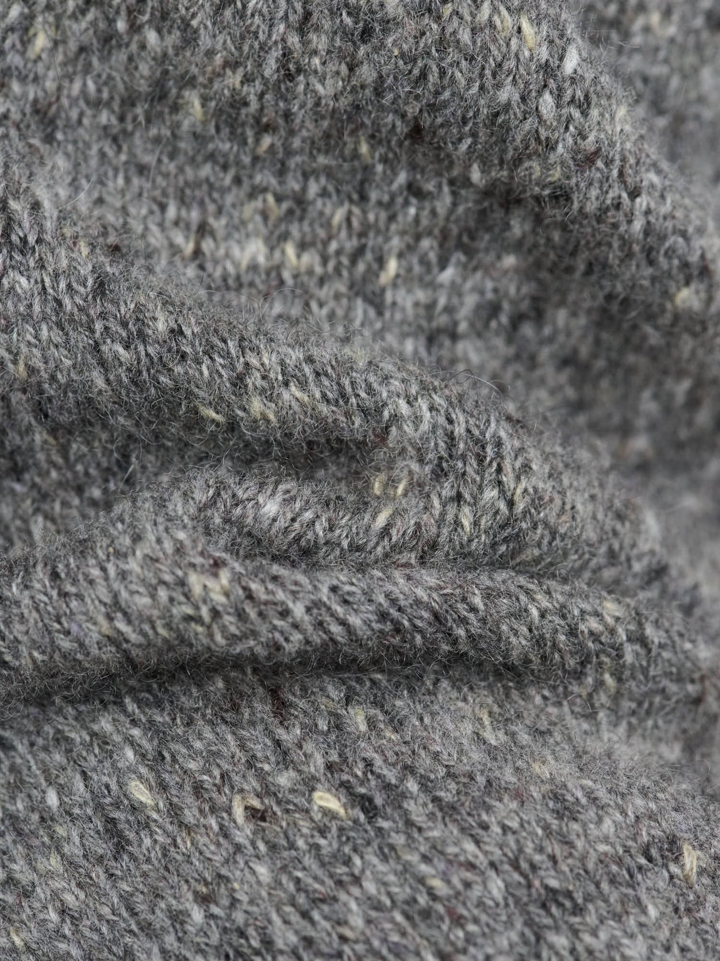 Cashmere Nep Knit Polo, Mix Grey